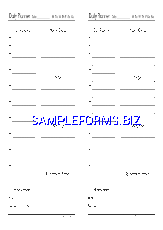 Daily Planner Template 4 pdf free